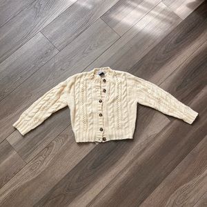 Cable knit cardigan sweater